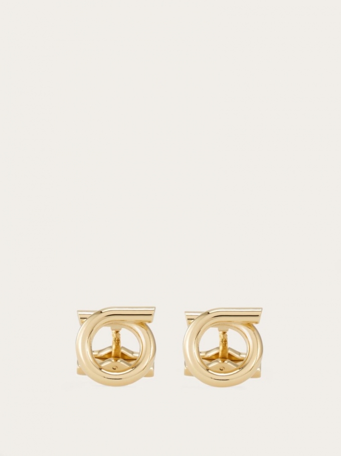 Ferragamo | Men's Gancini Cufflinks - Gold