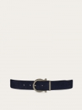 Ferragamo | Men's Adjustable Gancini Belt - Navy Blue