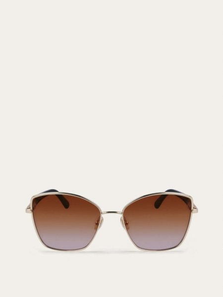 Ferragamo | Women's Sunglasses - Gold/Gradient Brown