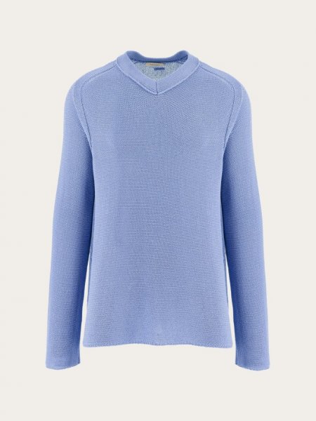 Ferragamo | Men's V-Neck Sweater - Oxford Blue