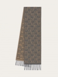 Ferragamo | Men's Monogram Scarf - Grey/Camel