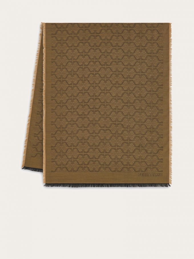 Ferragamo | Men's Silk And Cashmere Stole - Camel