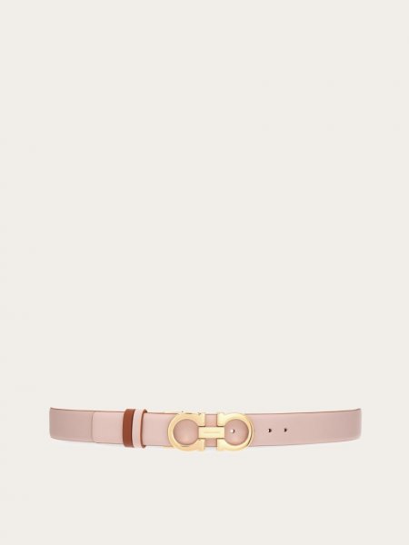 Ferragamo | Women's Reversible And Adjustable Gancini Belt - Pink/Cognac