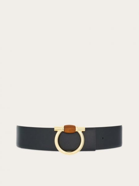 Ferragamo | Women's Reversible Gancini Belt - Black/Testa Di Moro