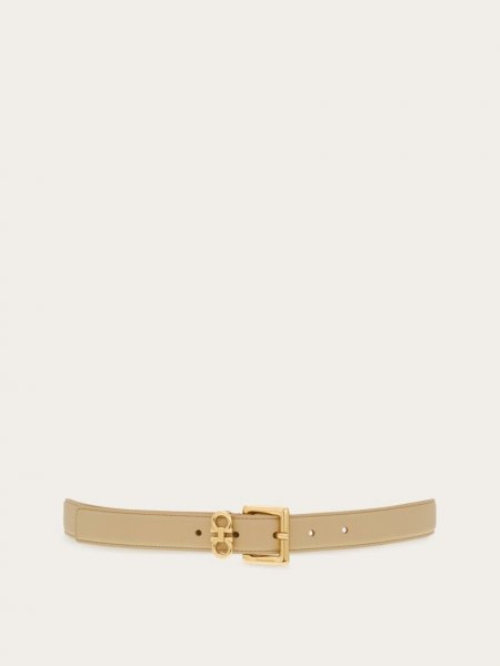 Ferragamo | Women's Double Gancini Fixed Belt - Stone