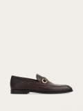 Ferragamo | Men's Moccasin With Gancini Ornament - Testa Di Moro