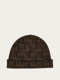 Ferragamo | Men's Monogram Beanie - Brown/Black