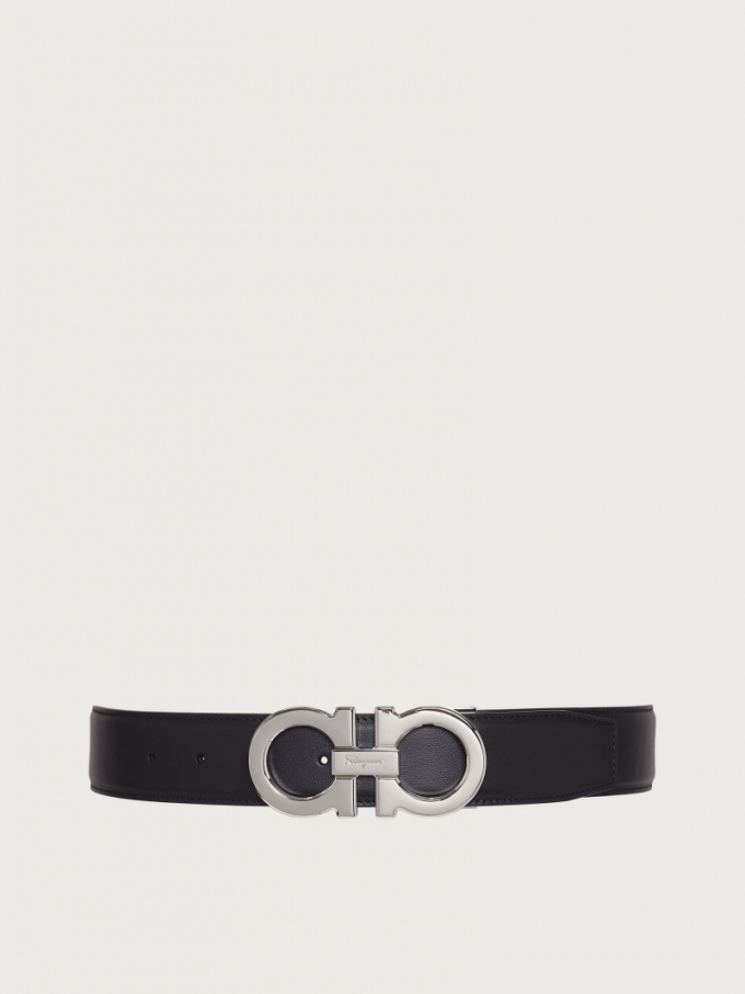 Ferragamo | Men's Reversible And Adjustable Gancini Belt - Black