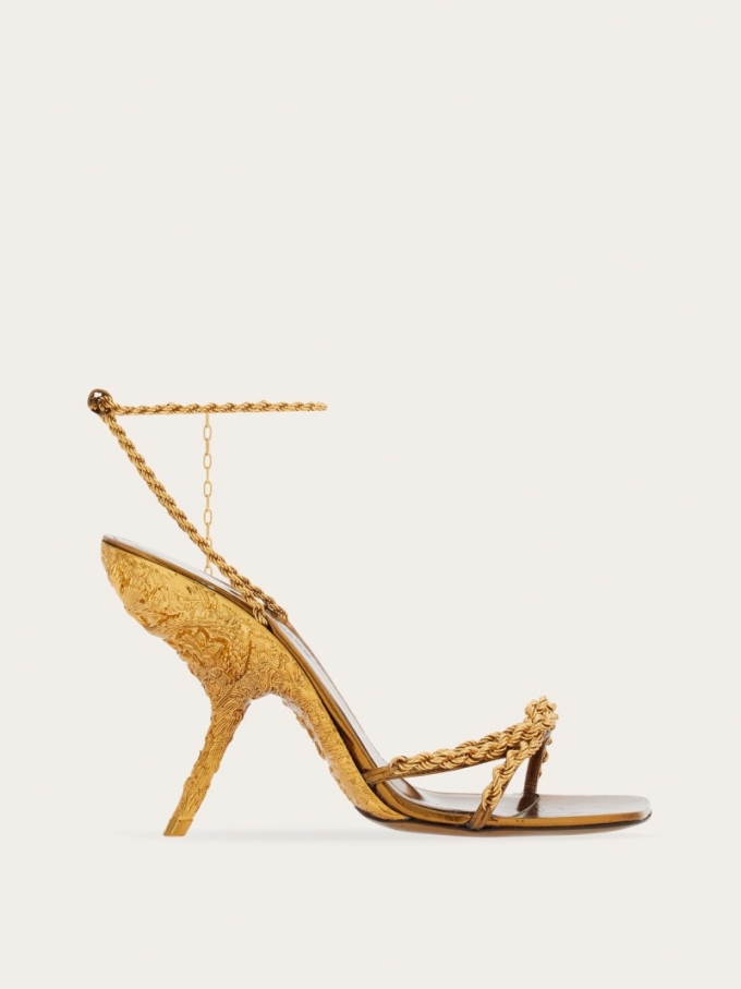 Ferragamo | Women's Bejeweled Sandal - Gold