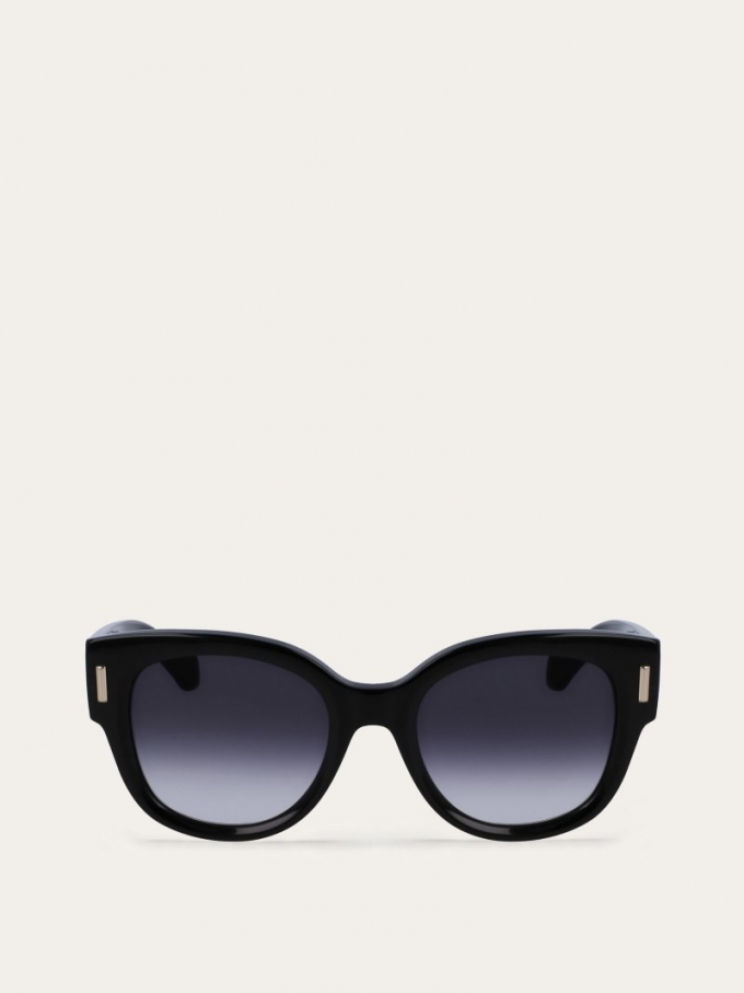 Ferragamo | Women's Sunglasses - Black/Gradient Grey