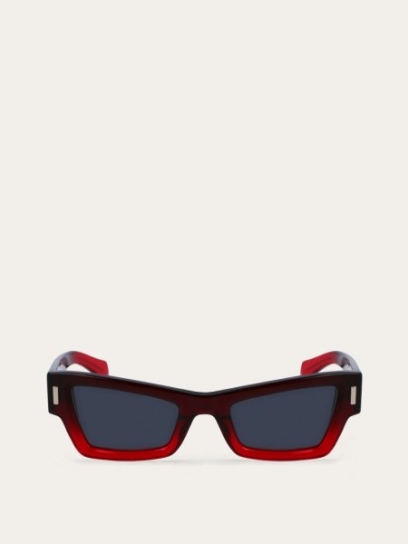 Ferragamo | Women's Sunglasses - Transparent Red/Grey