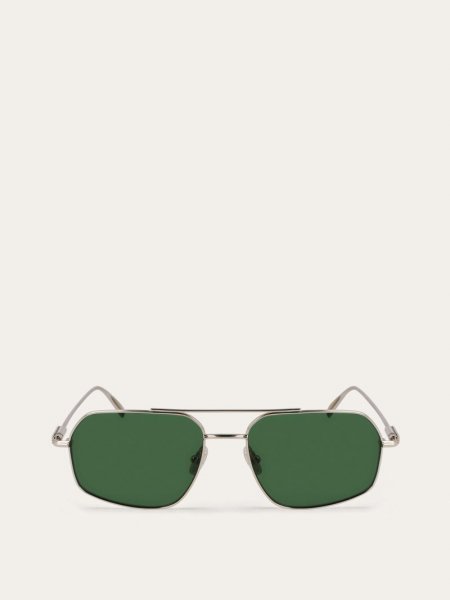 Ferragamo | Men's Sunglasses - Light Gold/Green