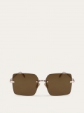 Ferragamo | Women's Sunglasses - Rose Gold/Dark Brown