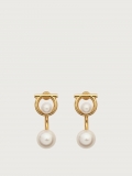 Ferragamo | Women's Gancini Earrings With Synthetic Pearls - Gold