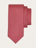 Ferragamo | Men's Gancini Print Silk Tie - Red/Pink