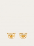 Ferragamo | Women's Gancini Earrings With Rhinestones - Gold (Size 10)