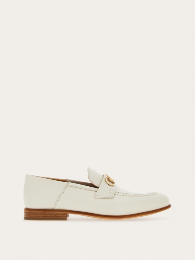 Ferragamo | Women's Mule Loafer With Gancini Ornament - Mascarpone