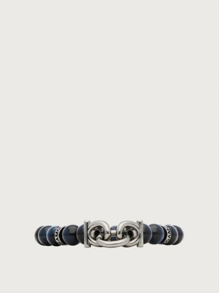 Ferragamo | Men's Elasticated Bracelet With Gancini - Multicolor (Size 17)