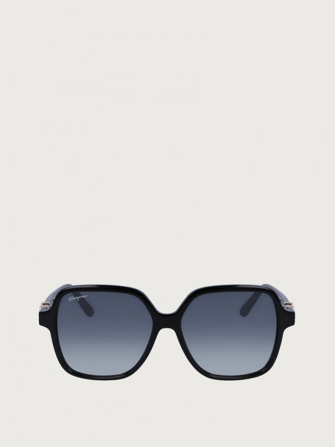 Ferragamo | Women's Sunglasses - Black/Gradient Blue