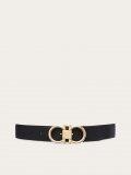 Ferragamo | Men's Reversible And Adjustable Gancini Belt - Black/Cocoa