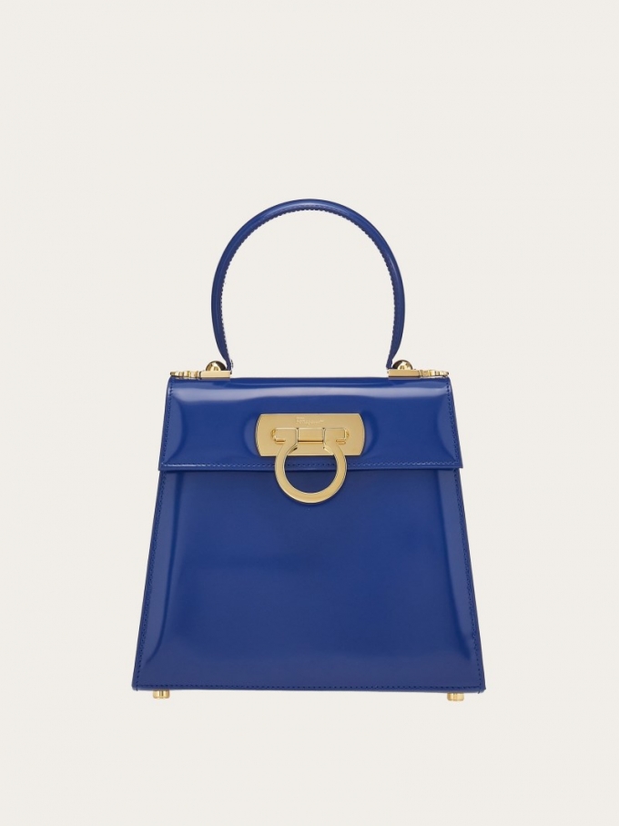 Ferragamo | Women's Iconic Top Handle - Midnight Blue