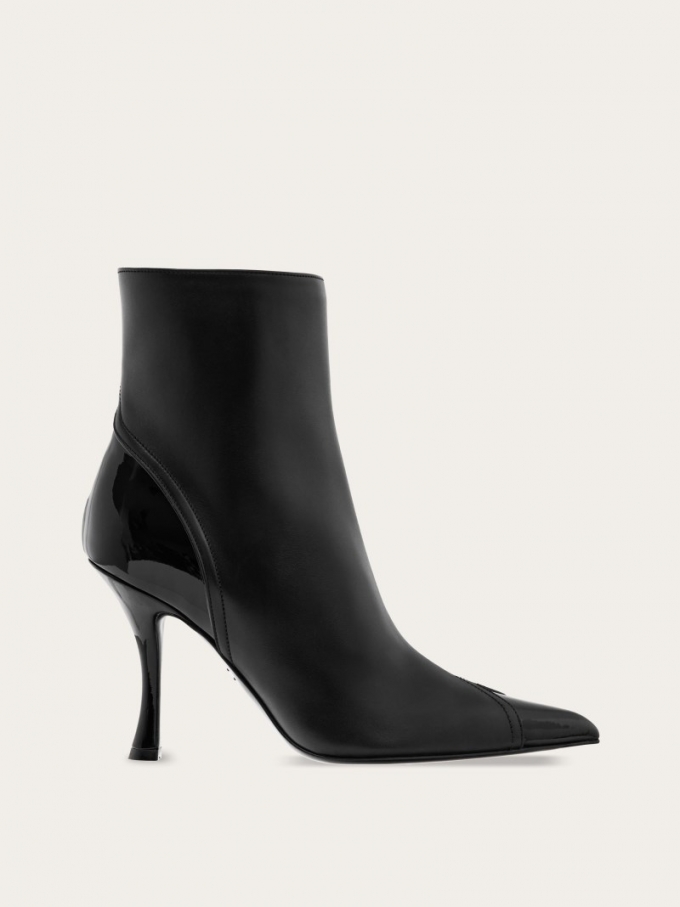 Ferragamo | Women's Ankle Boot With Inlays - Black