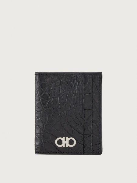 Ferragamo | Men's Gancini Credit Card Holder - Black