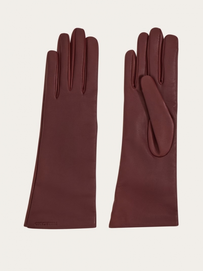 Ferragamo | Women's Cashmere-Lined Gloves - Burgundy