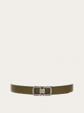 Ferragamo | Men's Reversible And Adjustable Gancini Belt - Olive Green/Black