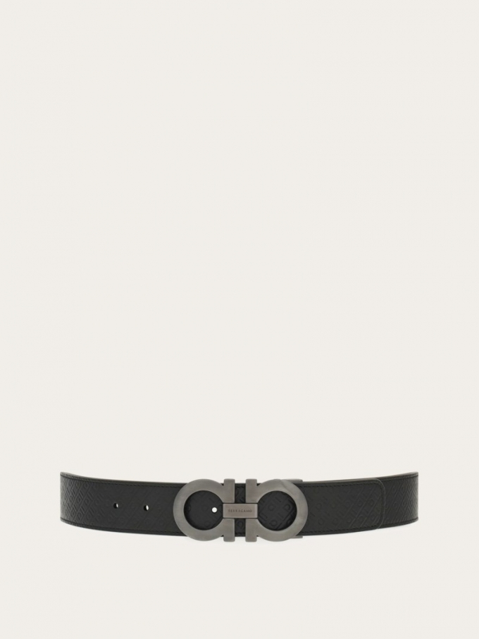 Ferragamo | Men's Reversible And Adjustable Gancini Belt - Black