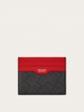 Ferragamo | Men's Credit Card Holder - Black/Grey/Flame Red