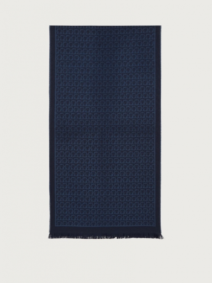 Ferragamo | Women's Gancini Scarf - Denim/Navy