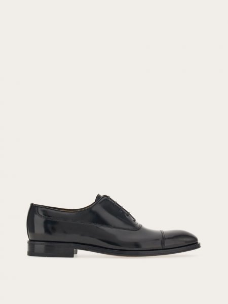 Ferragamo | Men's Oxford With Toe Cap - Black