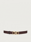 Ferragamo | Women's Reversible And Adjustable Gancini Belt - Ganache Brown/Black