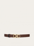 Ferragamo | Women's Reversible And Adjustable Gancini Belt - Cocoa/Black