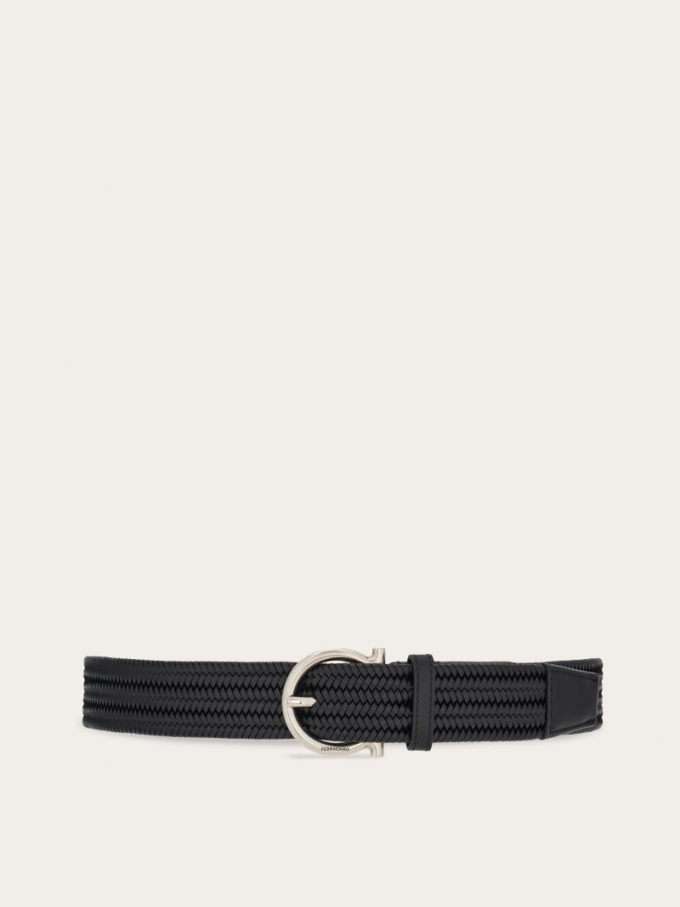 Ferragamo | Men's Braided Fixed Belt - Black