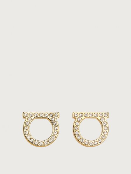 Ferragamo | Women's Gancini Crystals Earrings - Gold (L)