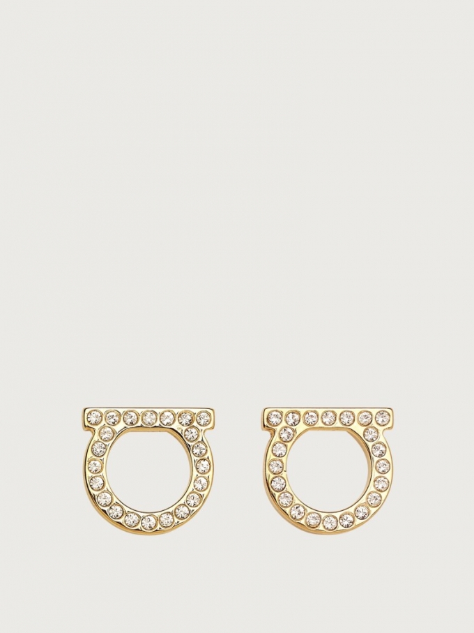 Ferragamo | Women's Gancini Crystals Earrings - Gold (L)