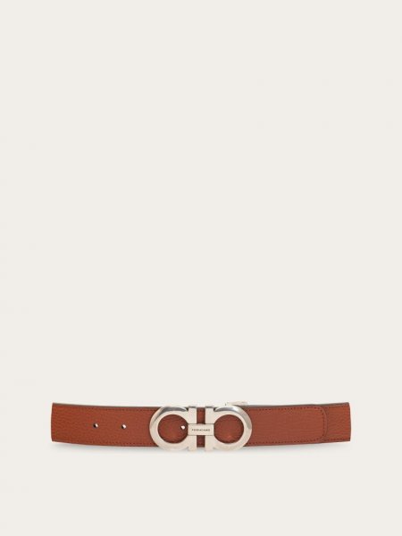 Ferragamo | Men's Reversible And Adjustable Gancini Belt - Cognac/Black