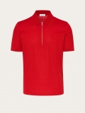 Ferragamo | Men's Polo With Zip Collar - Red