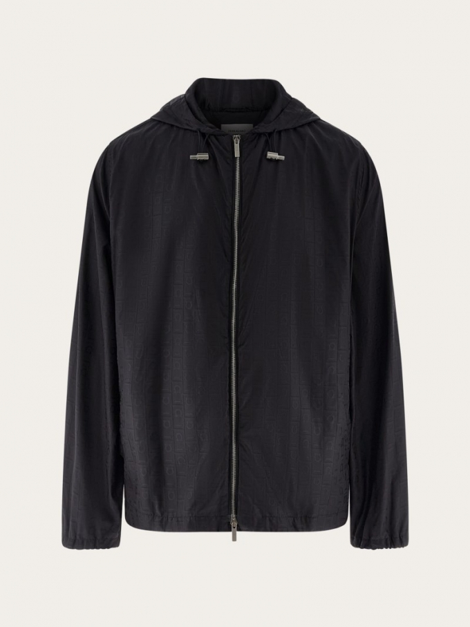 Ferragamo | Men's Short Raincoat - Black