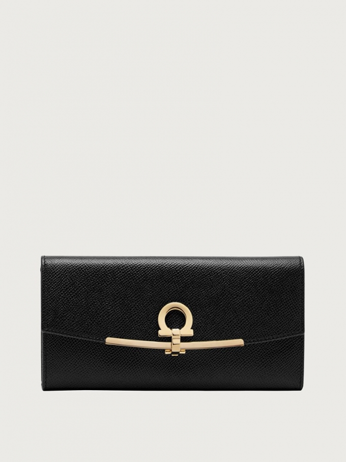 Ferragamo | Women's Gancini Continental Wallet - Black