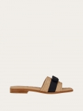 Ferragamo | Women's Quilted Slide With Vara Bow - Cookie