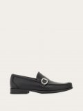 Ferragamo | Men's Moccasin With Gancini Ornament - Black