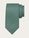 Ferragamo | Men's Square Gancini Print Silk Tie - Green