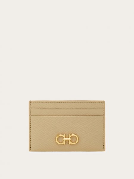 Ferragamo | Women's Gancini Credit Card Holder - Stone