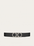 Ferragamo | Men's Reversible And Adjustable Gancini Belt - Black/Testa Di Moro