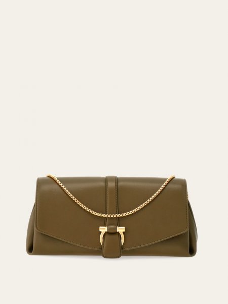 Ferragamo | Women's Front Flap Crossbody Bag - Olive Green