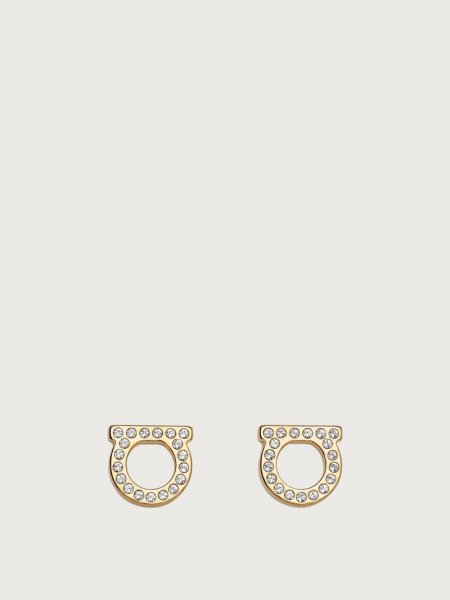 Ferragamo | Women's Gancini Crystals Earrings - Gold (S)