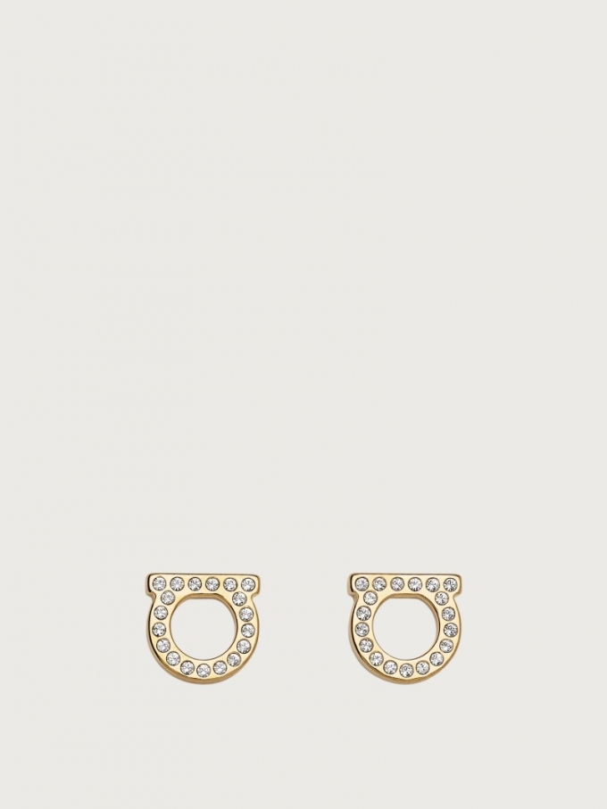 Ferragamo | Women's Gancini Crystals Earrings - Gold (S)